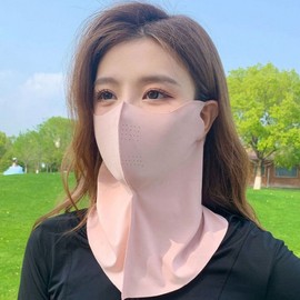 KC Certified 3D Ice Silk Neck & Face Guard for Effective UV Protection in Golf, Fishing, Driving, Hiking, and Outdoor Activities Mask Black 12ea