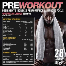 VOW Pre Workout Advanced Complex with Creatine, Beta Alanine, Caffeine, Improve Energy & Focus (Watermelon & Mango)