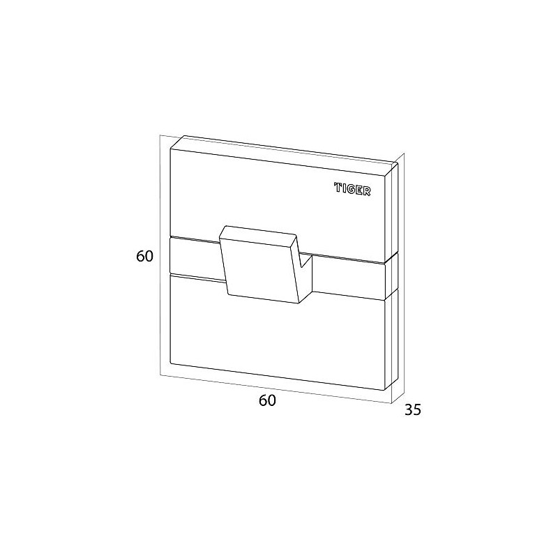 Tiger Safira, Towel hook large, Chrome, 35x60x60mm
