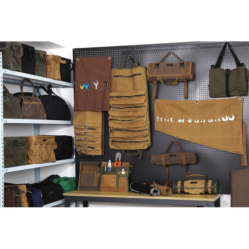 Tool Pouch, Heavy Duty 16oz Waxed Canvas Tool Bag, Rectangle