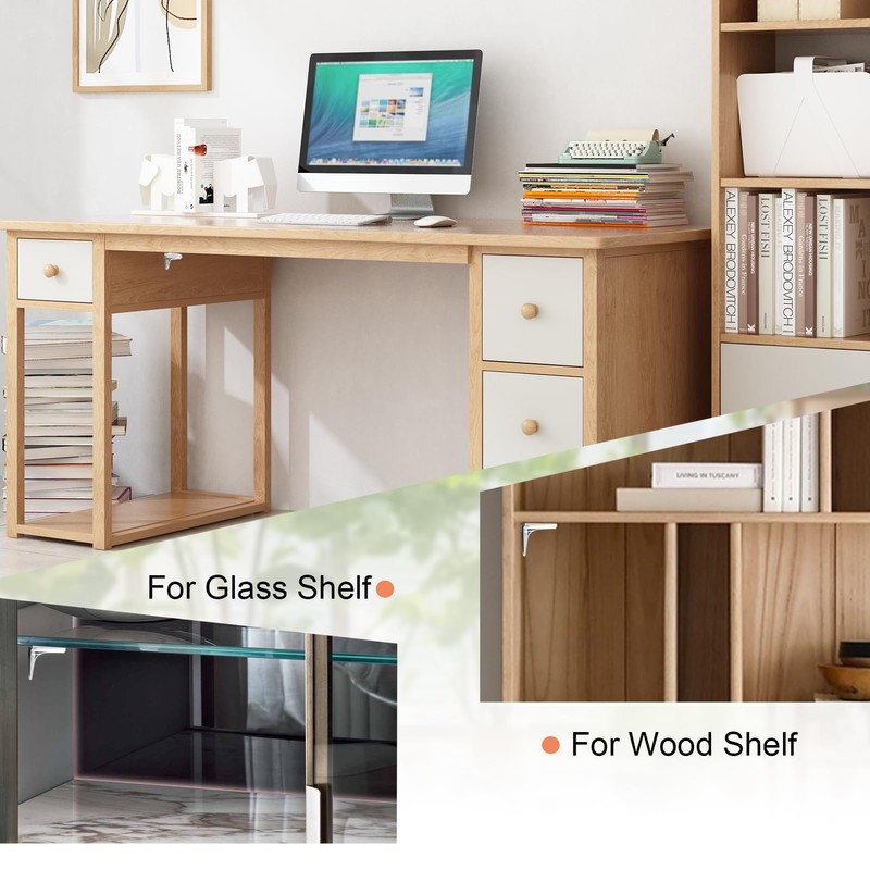 Pack of 30 Shelf Brackets, 3 mm Shelf Brackets for