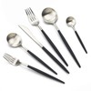 JASHII 18/10 Black Handle Flatware Silver Silverware Set 304 Stainless
