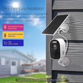 xmartO 4MP QHD WiFi6 Dual-Band Wireless Solar-Powered Indoor & Outdoor Home Security Camera System (Long Range WiFi, Free 64GB Loop Storage, No Monthly Fee, 2-CAM Kit)