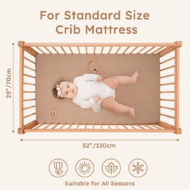 Yoofoss Muslin Crib Sheets for Boys Girls 100% Cotton Fitted Baby Crib Sheet 2 Pack Soft and Breathable for Standard Crib Mattress & Toddler Mattress 52"x28"