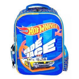 Hot Wheels Mochila Hot Wheels Escolar Para Niño Frente Cambiable Color Azul acero Diseño de la tela Liso