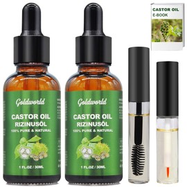 Cold pressed, castor oil 2 packs, eyelash nutrition hair growth / 냉압착, 피마자 캐스터 오일 2팩,속눈썹영양제 모발성장