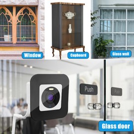 2 Pack Window Mount fits for Wyze Cam OG Camera,Self Adhesive Camera Holder Attach to Single Pane Glass Wall, Monitoring Outdoor Through The Insides Window of House, Car,Office and Workshop,Black