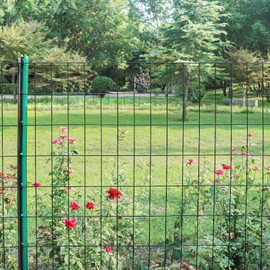 Black PVC Coated Welded Wire Fence 24 Inch x 50 Foot, 2 Inch x 4 Inch 15GA, Garden Border Fencing Roll Vinyl Coating Metal Wire Mesh Hardware Cloth for Yard Vegetable Plant Protection