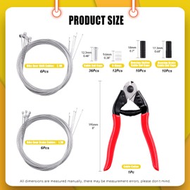 Mardatt 81 PCS Bike Brake Cable and Parts Replacement Set with 1 Cable Cutter, Professional Bicycle Brake Cables Wires and Housing Universal Standardized Size for Mountain Bike or Road Bike