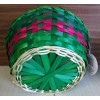 Christmas House Round Bamboo Basket Storage Fruit Flowers Gifts 8.5"