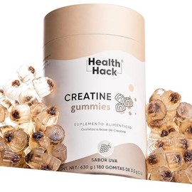 Gomitas de Creatina Monohidratada sabor uva | 180 gomitas | Con L-tirosina, Potasio, Calcio, Magnesio y zinc | Suplemento Alimenticio Vegano, Sin Azúc