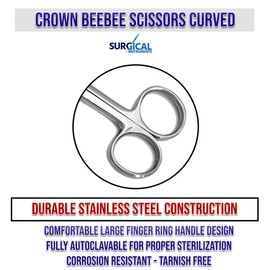 Crown Beebee Scissor Dental Surgical Instruments 4.25 Curved