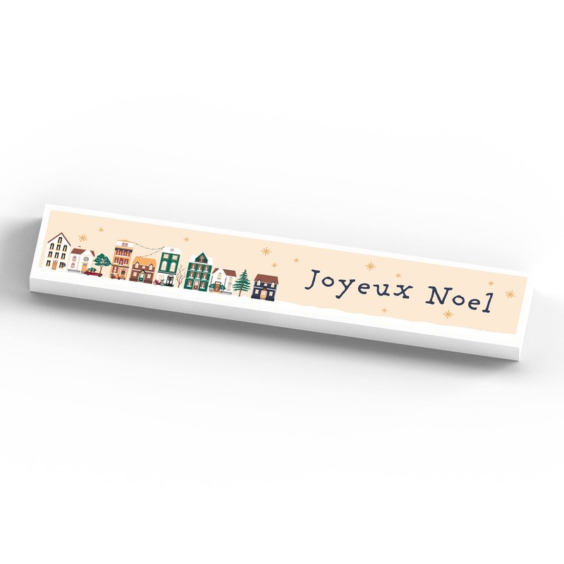 Global Designs Joyeux Noel Snowy Street Scene Festive Standing Wooden