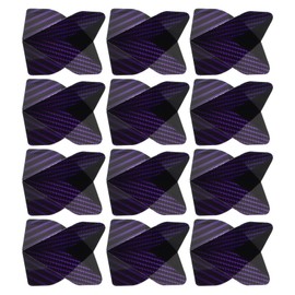YOKIVE 12 Pcs Dart Flights, Outdoor Standard Darts Accessory Replacements Parts Spotted Style | Soft Tips Steel Tips (Black, Purple)