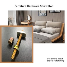 Pleenild 4Sets 4 in 1 Furniture Connecting Fittings with Half Moon Connectors Half Moon Washer Bolts Table Bed Assembly Fasteners for Cabinets Bunk Beds Headboards（M8*80mm)
