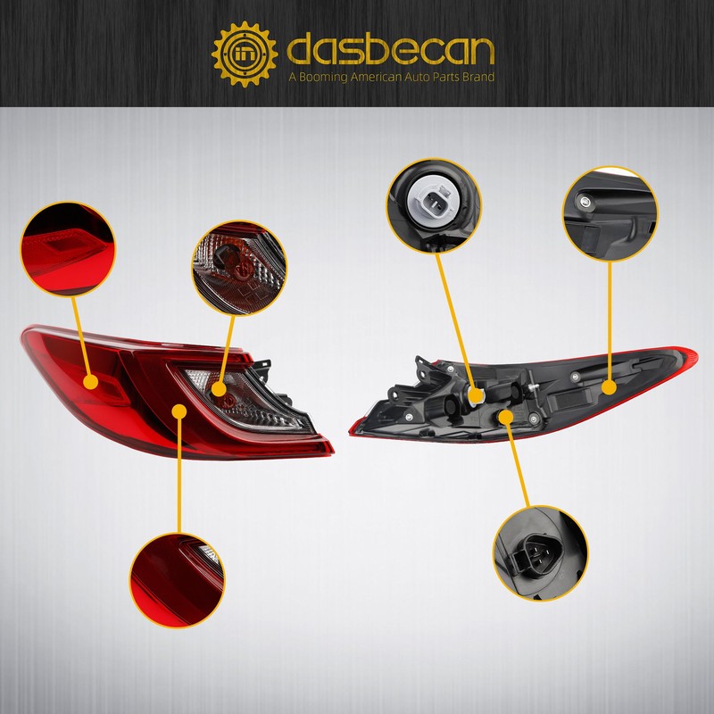 Dasbecan Left Driver Side Halogen Outer Tail Light Assembly Compatible