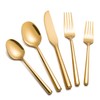 Kelenfer Silverware Set Flatware Set Shiny Gold Cutlery Set with