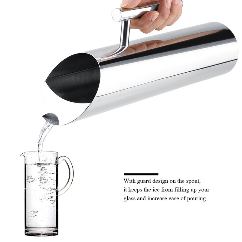 Stainless Steel Water Jug with Ice Guard Cold Drinking Pitcher