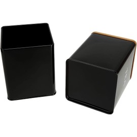 Bekith 3 Pack Tea Sugar Coffee Canister Set with Bamboo Lids Kitchen Storage, 11 x 11 x 14.1CM (Black)