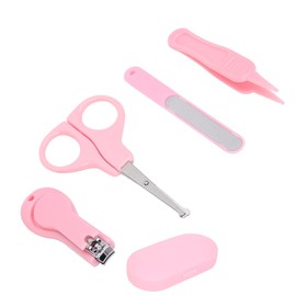 Tijeras para bebés, equipo de uñas para bebés con de ABS bastante seguro para la familia para el bebé(rosado)