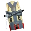 coool Wedding Gray Suspender & Bowtie - Children Toddler Baby