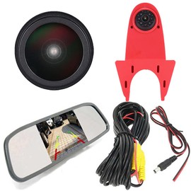 Caros HD 1280x720 Pixels 1000 TV Line 3rd Brake Light Reversing Camera Brake lamp Parking Camera Replacement for Ford Transit Connect 2014-2017 Transporter Business MPV SUV Bus +4.3'' Reverse Monitor