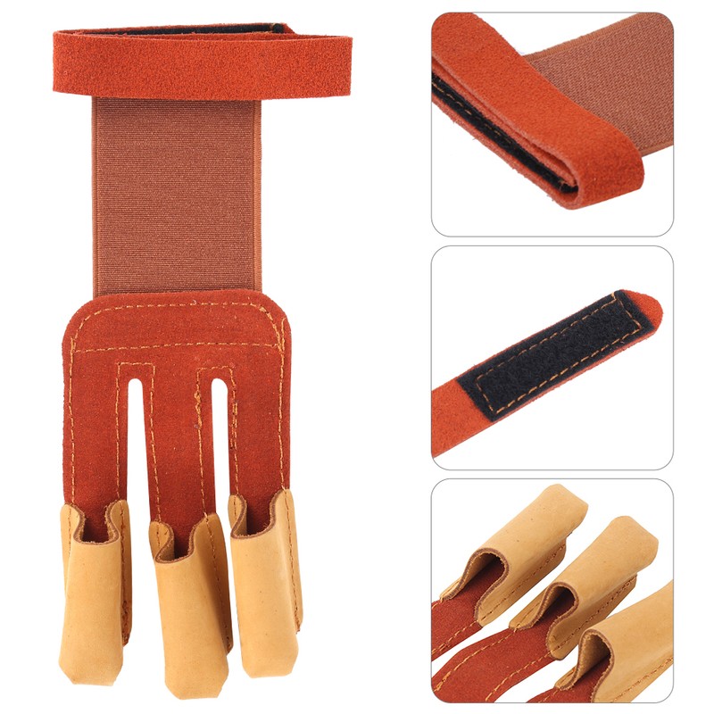 Outdoor Three Finger Guard Glove Traditional Recurved Bow Shooting Archery