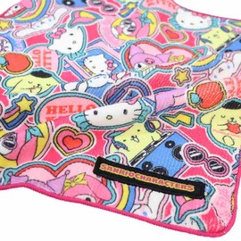 Marushin 3335016500 Golf Towel, Sanrio Characters Popping Characters, Club Towel, Ball Towel, Microfiber with Carabiner, Water Absorption, Character