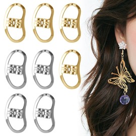 Earring Backs for Droopy Ears, Adjustable & Secure Earring Backs Lifters for Heavy Earrings, 8pcs (4 Gold & 4 Silver) Ear Support for Earrings (Gold and Silver)