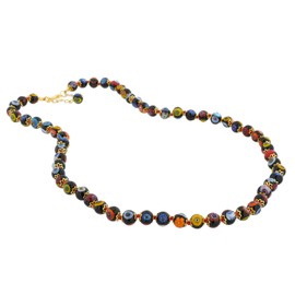 GlassOfVenice Women's Murano Mosaic Long Necklace - Black