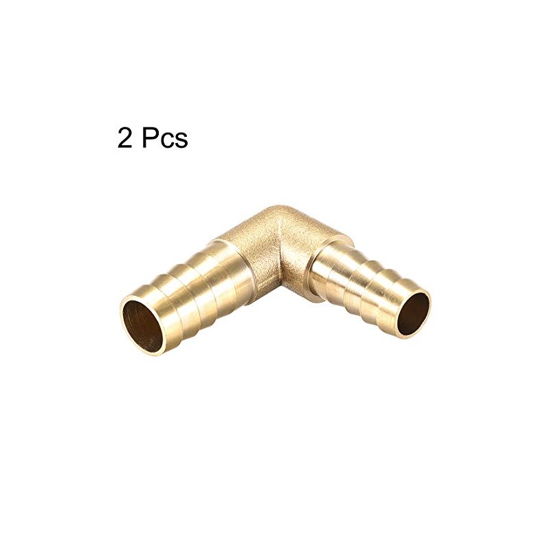 sourcing map 12mm to 10mm Barb Brass Hose Fitting 90