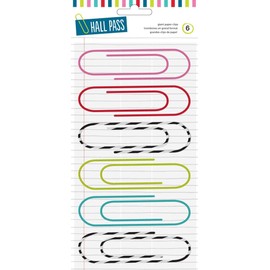 American Crafts Adult Coloring Books Accessories Multicolor Paper Clips 4" 6 Piece