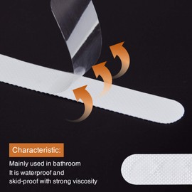Secopad Original Anti-Slip Shower Stickers for Bathtub & Shower Floor, Strong Adhesive Safety Strips with Scraper Ideal for Families with Kids, Adults & Seniors, 12 PCS (White)