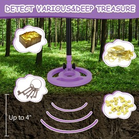 OMMO Metal Detector, Adjustable 27.5”-37.8” Metal Detector for Kids with Intuitive LCD Display, Lightweight Kids Metal Detectors with 6” Search Coil for Exploration Hiking