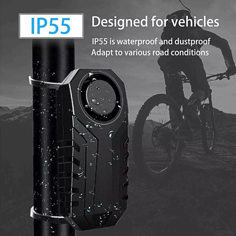 besttechtrading Bike Alarm with Remote Wireless Anti-Theft Vibration Security System