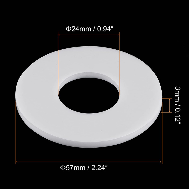 sourcing map PTFE Flat Seal 57 mm or 24 mm