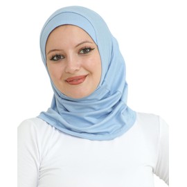 Prien Sports Headscarf for Women, Muslim Hijab Dresses, Soft Scarf for Women, Muslim Dress Set, Abaya Prayer Clothing, Islamic Headscarves Clothing for Ramadan, lightblue