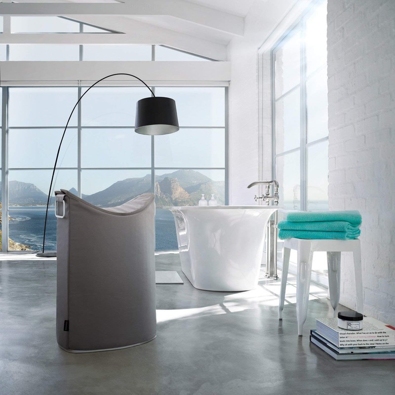 Blomus 65387 Laundry Bin, Silver, 42 x 66.5 x 66.5