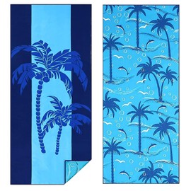 Toalla De Playa De Microfibra Sin Arena, Toalla De Playa Absorbente Extra Grande De 71 "X 32", De Secado Rápido Y Liviana, Adecuada para Baño, Natación, Playa, Camping, Gimnasio(árbol De Coco)