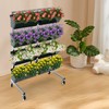 JAYGOVAN Flower Display Stand, 3 Layers Heavy Duty Moving Plant