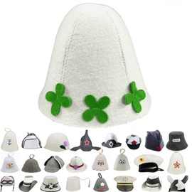 GMMH 1064 Sauna Hat White with Green Flowers