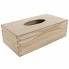 WooDeeDoo Rectangular Wooden Tissue Box Holder with Hinged Lid -