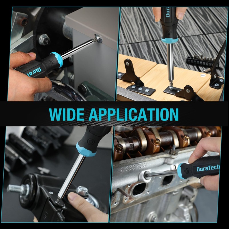DURATECH Screwdriver, Multi-Function Screw Driver Set with 60 Replaceable Cr-V