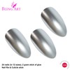 False Nails by Bling Art Silver Matte Metallic Almond Stiletto