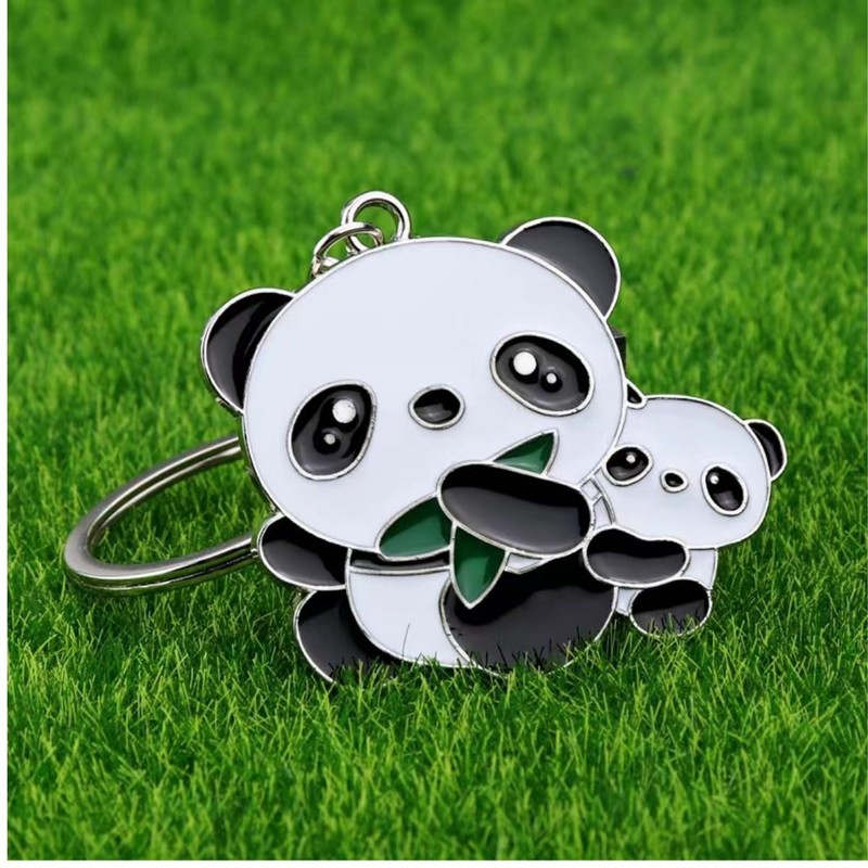 LiJuanWang Keyring Pendant, Gift Keyring, Bamboo Panda Keyring, Metal Lucky