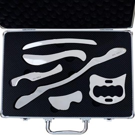 Stainless Steel Gua Sha Scraping Massage Tool Set IASTM Tool Set (6PCS) Great Soft Tissue Mobilization Tool (GYX COELE-06)