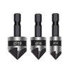 3 Pcs Countersink Drill Bit,Set Counter SinkBits Wood Countersunk Chamfer