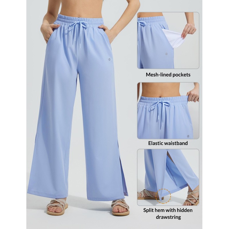 BALEAF Women's Wide Leg Beach Pants UPF50+ Long Swim Pants