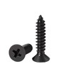 FandWay Phillips Flat Head Self-Tapping Screws, Black Carbon Steel Countersunk