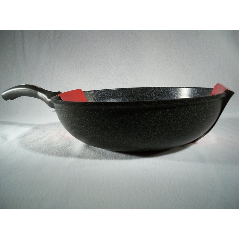 Ceramic Marble Coated Cast Aluminium Non Stick Wok 30 cm